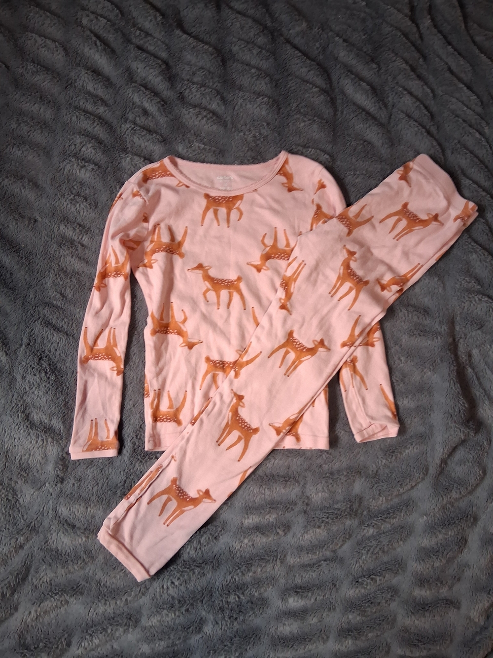 Carter's Pink Pajama Set with Orange Deer Print
